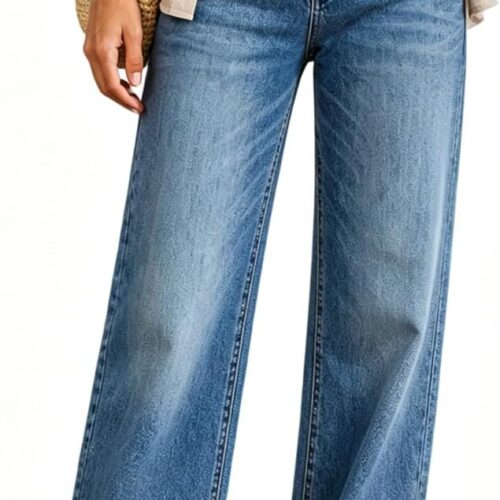 Stretchy High-Waisted Straight-Leg Tummy-Control Raw-Hem Jeans