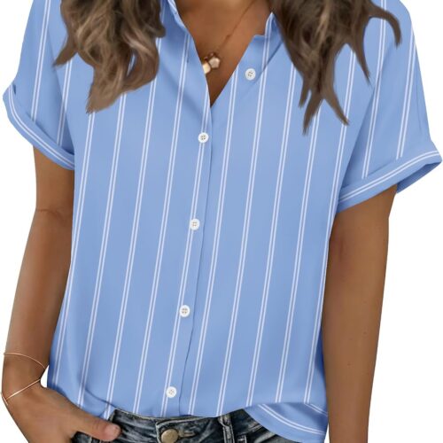 Short-Sleeve Casual/Business Shirt (Solid Or Striped)
