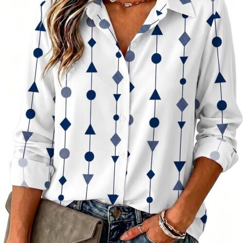 Long-Sleeve Lightweight Solid-Color/Print Button-Down Shirt